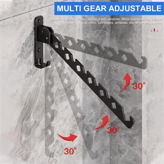 2Pcs Folding Clothes Hanger, Wall Mounted Clothes Drying Rack for Laundry 180° Adjustable Swing Arm Space Saving Closet Organizer Heavy Duty Coat Hook for Bathroom Bedroom Home Dorm