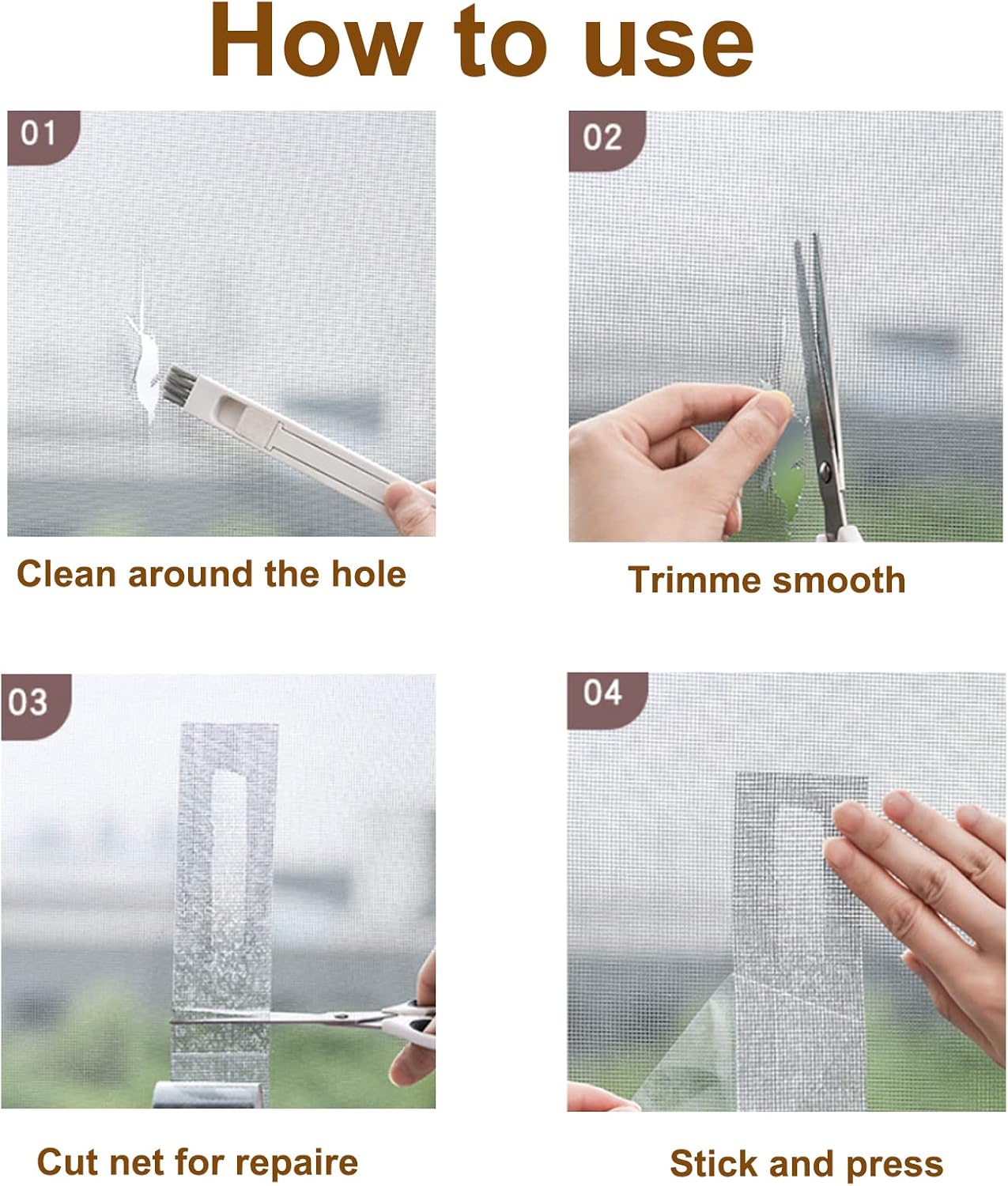 Window Screen Repair Kit, 2inch X 6.5ft Screen Patch Repair Kit, Window Door Mosquito Net Mesh Broken Holes Repair(Black)