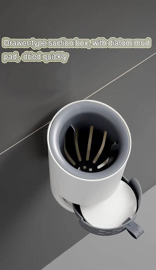 Silicon Toilet Bowl Cleaning Brush Set,Wall Mount Toilet Brush Refillable Toilet Brush Diatom Mud Absorbent Soft Bristled Silicone Toilet Brush