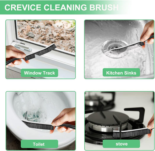 Crevice Cleaning Brush,Hard Bristle Grout Scrub Brushes Tool,Straw Cleaner Brush,Multifunctional Gap Cleaning Supplies Home Essentials for Household Use,Kitchen,Window,Bathroom,Corners(12PCS)
