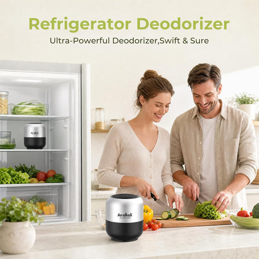 Fridge Deodorizer – 1 Pack Refrigerator Odor Eliminator, Lasts 10 Years, Chemical-Free Fresh Odor Eliminator Kit, More Effective Than Baking Soda, for Kitchen Appliances, Closet, Car, Pet Areas-Black