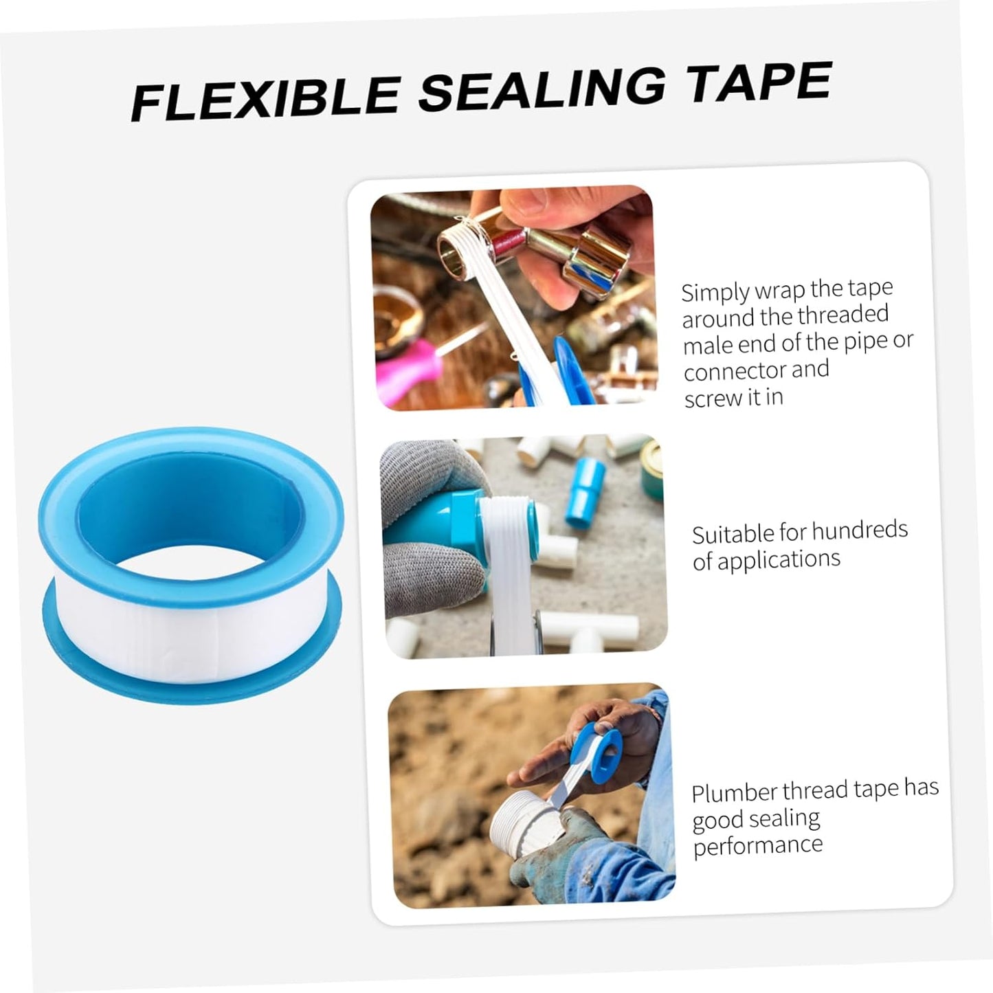 30pcs Thread Sealant Tape PTFE Leakproof Seal Tape for Plumbing Thread Sealant Mastic