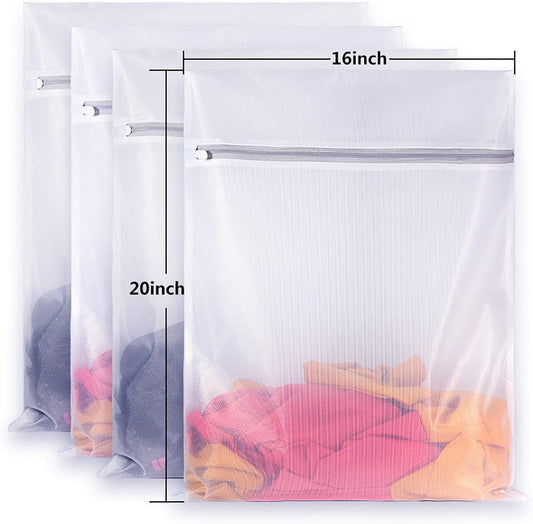 SUERIV Laundry Bags Mesh Wash Bags,delicate laundry bag for College,Dorm,Storage(16 x20 inch),4Pcs