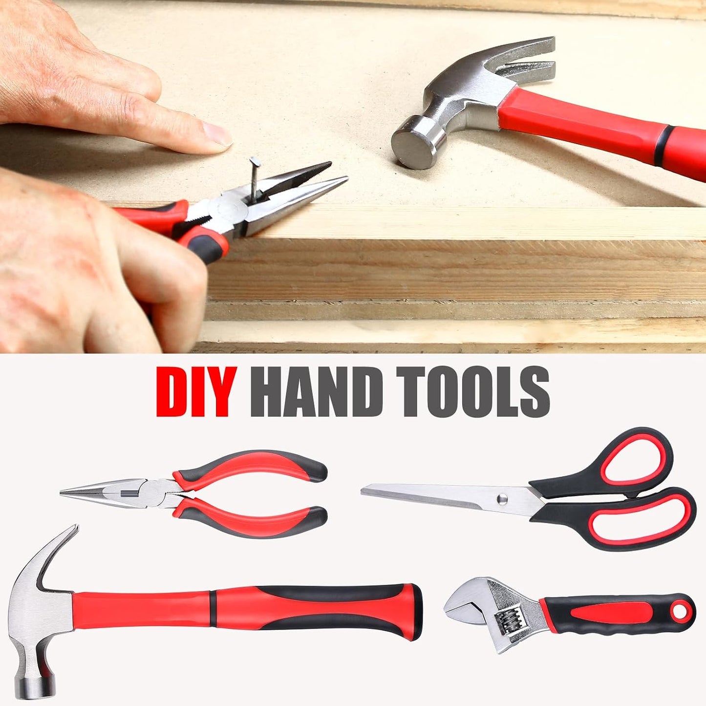 WINNER 156-Piece Delicate All-Purpose Home Tool Kit in Foldable Toolbox, Unisex | Complete and Essential Hand Tools Set for General House Repairs, Dorm, Apartments, Perfect Father's Day Gift