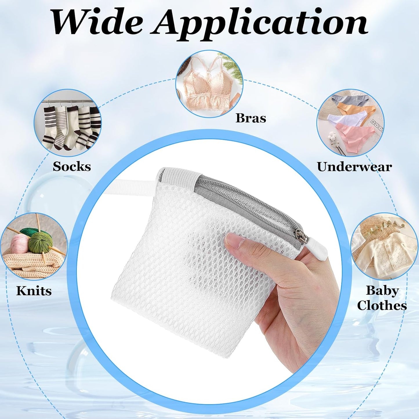 Tyqour 6 PCS Small Laundry Bag Mesh Mini Laundry Bags for Washing Machine 4.3 X 4.3 Inch Wash Bag for Delicates Laundry Pod Mesh Bag with Zipper for Home Travel