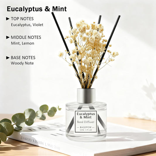 Reed Diffuser Set of 3 Pack,Clean Linen,Vanilla,Citrus Scented Oil Diffuser with 12 Sticks,Reed Diffuser for Home Living Room Office Bathroom Air Freshener,50ml x 3