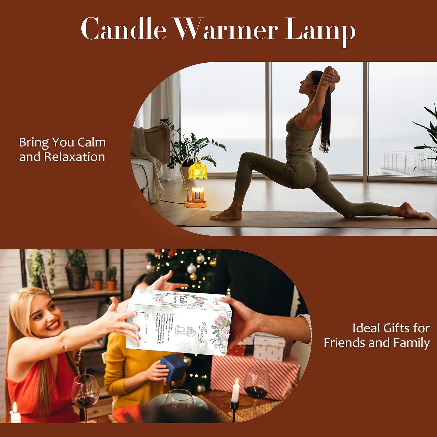 Flower Candle Warmer Lamp with Timer & Dimmer - Fits All Jar Scented Candles - Christmas & Mother's Day Gift for Women,Mom,Her