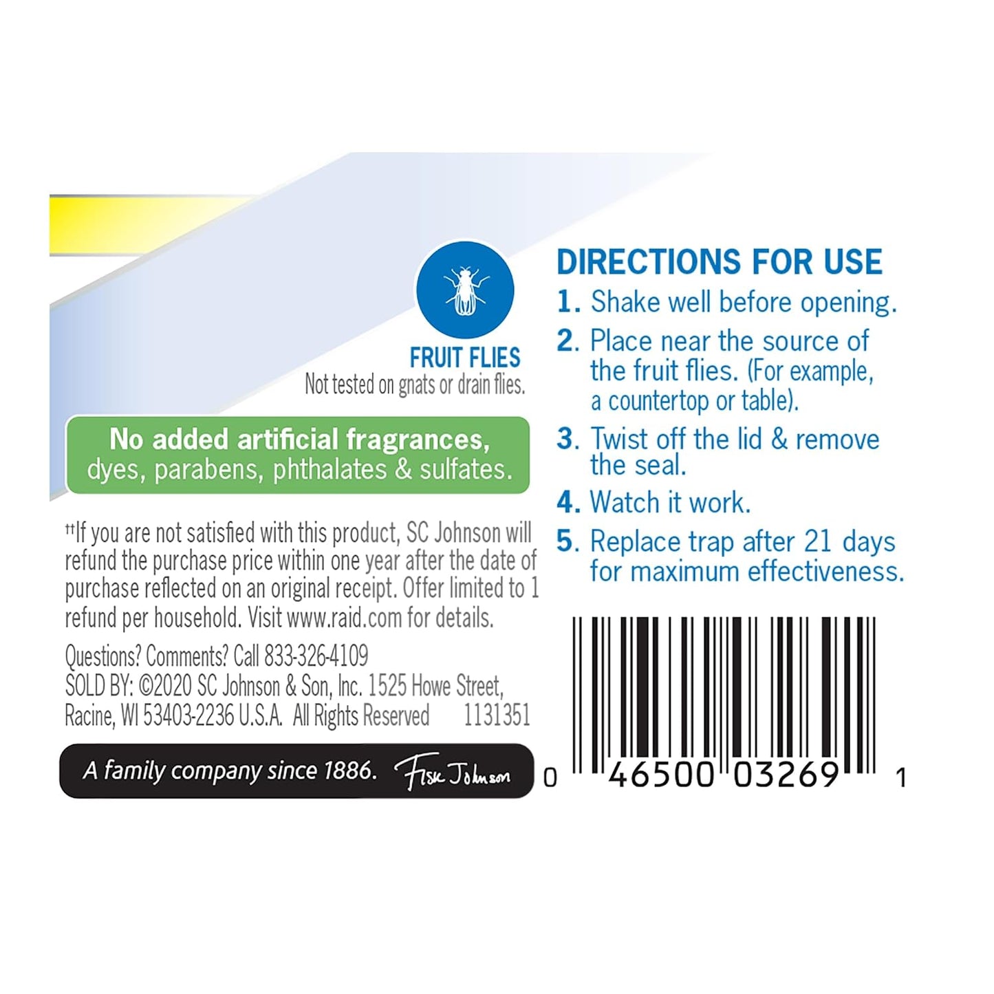 Raid Essentials Fruit Fly Trap, Made with Essential Oils, Child and Pet Safe, 5.4 oz