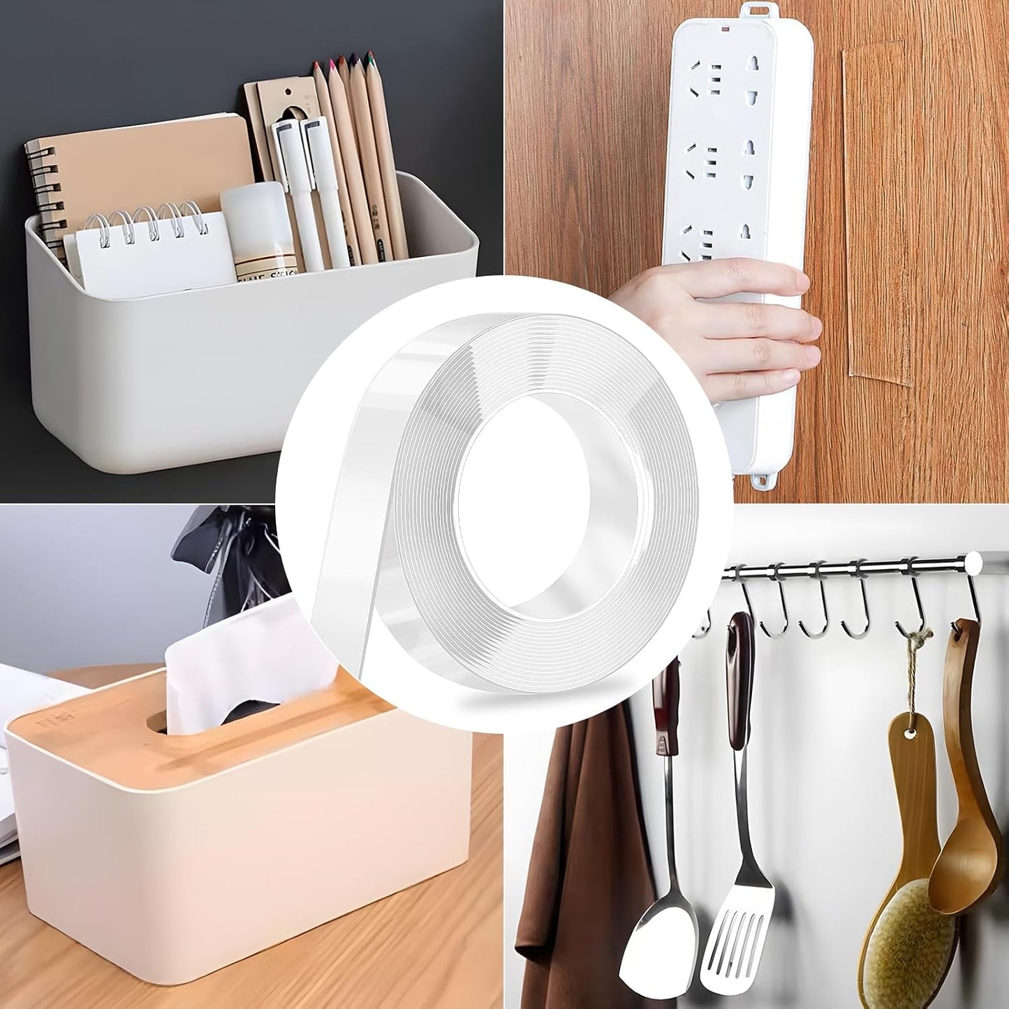 Nano Strong Mounting Adhesive Tape Double Sided Tape Heavy Duty Removable Clear Two Sided Double Stick Wall Tape 1/2in*10ft