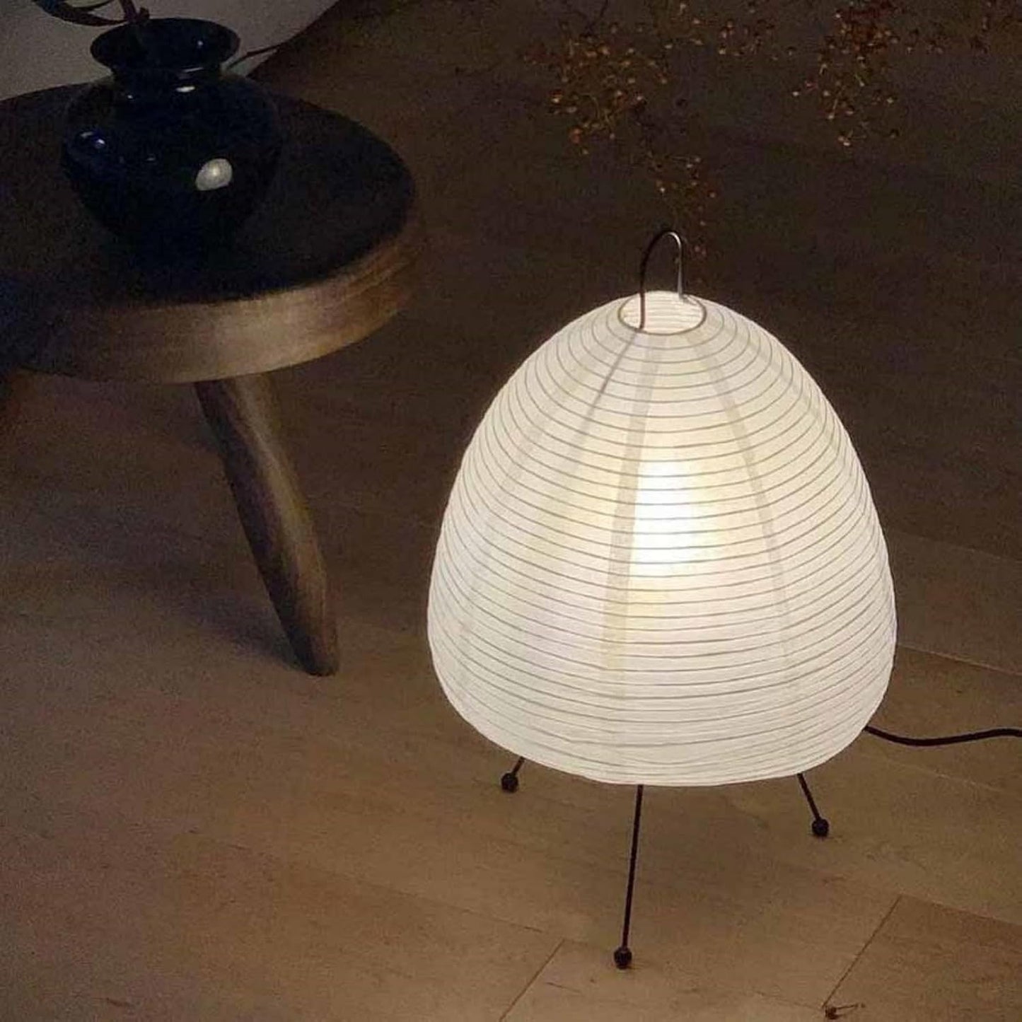 Floor Lamp Modern Japanese Rice Paper Lamp Rice Paper Lantern Shade Three- Dimming Minimalist Style Corner Table Light for Bedroom Office Living Room(B)