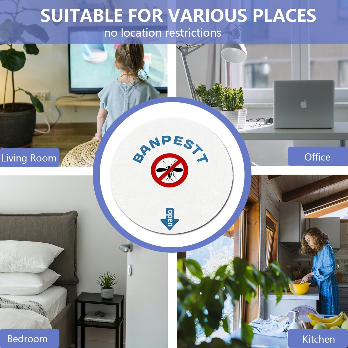 24 Pcs 4.3" Refill Sticky Glue Boards for Fruit Flies, Gnats & Moths | Fits Most Round Gnat & Fruit Fly Traps, Indoor Use | Device Not Included