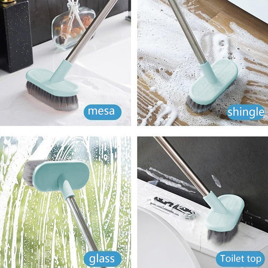 Floor Brush, 17.7inch Shower Scrub Brush with Stiff Bristles, Scrub Brushes for Cleaning Non-Scratch, Bathroom Scrub Brush for Cleaning Tile Wall Deck Bathroom Patio Garage Kitchen (Blue)