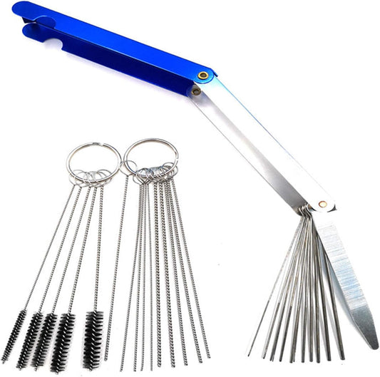 Carburetor Cleaning Kit-13 Cleaning Wires,10 Needles,5 Nylon Brushes for Torch Tip,Carb,Chainsaw,Welder,Spray Guns,Jet Nozzles,Air Tools,ATV,Lawn Mower-with Aluminum Case, Stove Burner – Aluminum Case