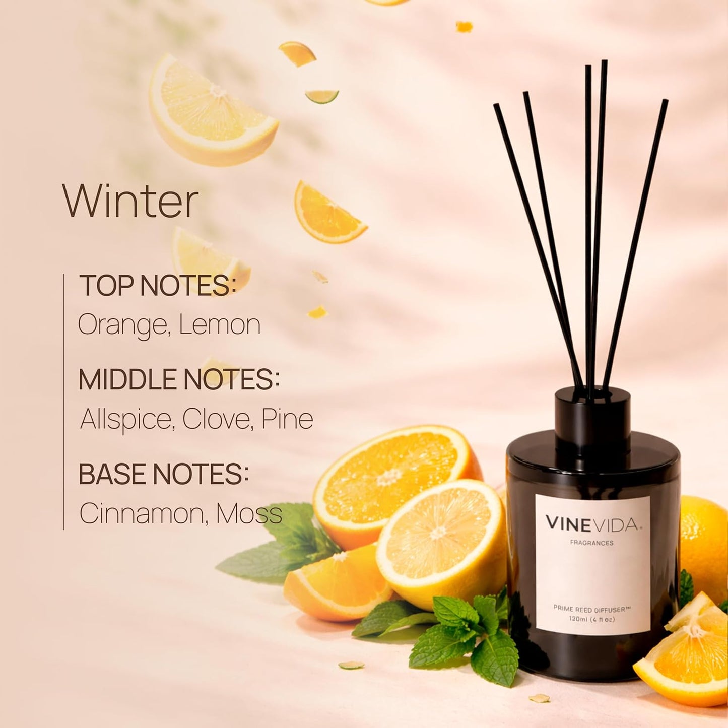VINEVIDA | White Tea & Sage | Reed Diffuser for Home & Bathroom | Long-Lasting Scent Sticks Set | Oil Stick Diffuser | Bathroom Scent