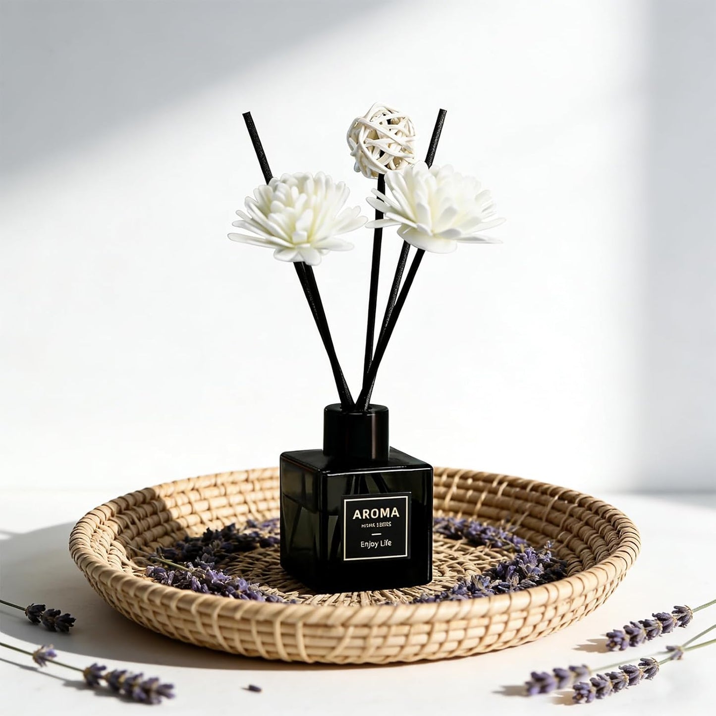 Reed Diffuser Set of 3,Lavender Scented Oil Diffuser with 15 Sticks,(50ml) x 3 Home Fragrance Reed Diffuser for Home Living Room Bedroom Bathroom Air Freshener