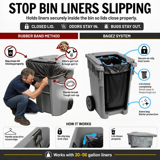 Portable Trash Bag Holder Stand For 20-33+ Gallon Liners. 16x17in Hanging Stand for Waste or Storage & Organization. Garbage can For Home Recycling Camping Picnic Party Boat Car RV or Leaf Collector