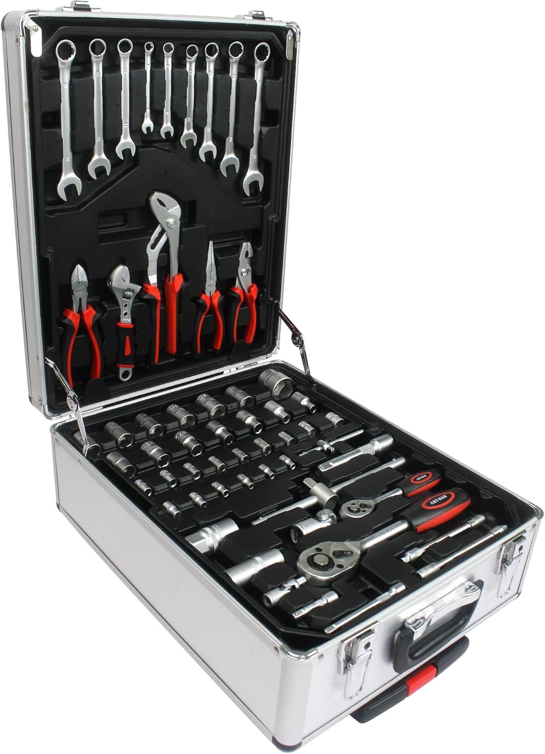 899PCS Tool Set, Household Tool Kit with Rolling Tool Box, Complete Tool Box Set Hand Tool Set with Tool Box, Mechanic Tool Set Rolling Tool Set for Home/Auto Repair Tool Set (Black)