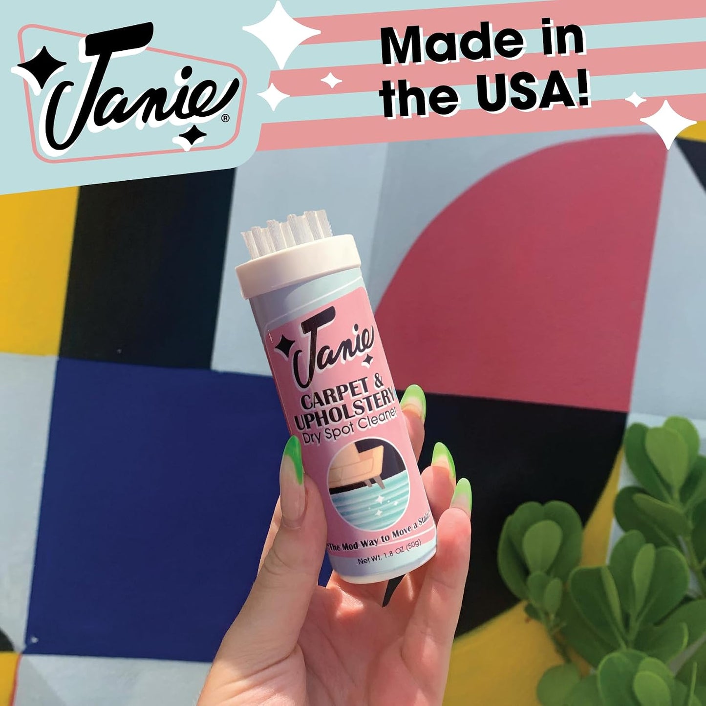 Janie Dry Stick Spot Cleaner (.4 oz) – Portable Instant Stain Remover Stick for Clothes – Magic Eraser Pen for Laundry, Travel, and On-the-Go Stain Removal – Compact, Safe, and Easy to Use