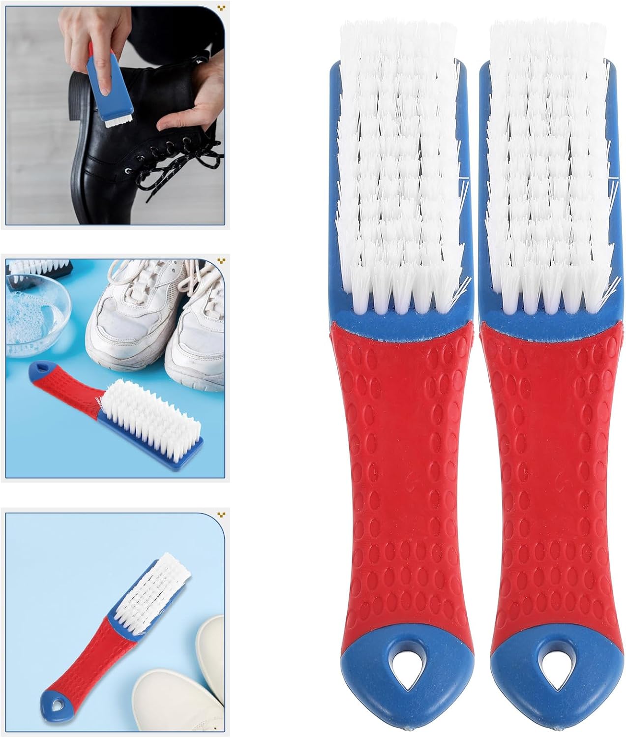 2pcs Soft Shoe Cleaning Brushes for Laundry, Fabric and Carpet Scrubber, Gentle Stain Remover Brushes for Sneakers and Clothes, Household Shoe Care Accessories