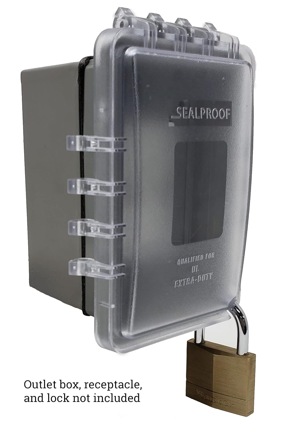 Sealproof Slim 1-Gang Weatherproof Shallow Outdoor Outlet Cover | Lockable, 18 Configurations, Low Profile, Plastic With Mounting hardware
