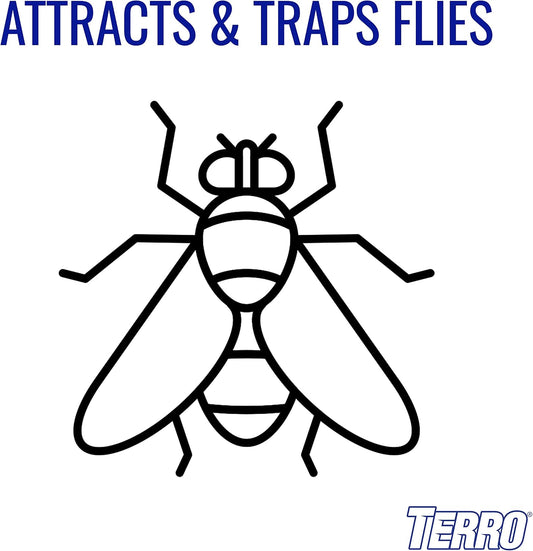 TERRO T518 Fly Magnet Indoor Housefly, 8 Count Pack, Sticky Fly Trap Indoor Hanging