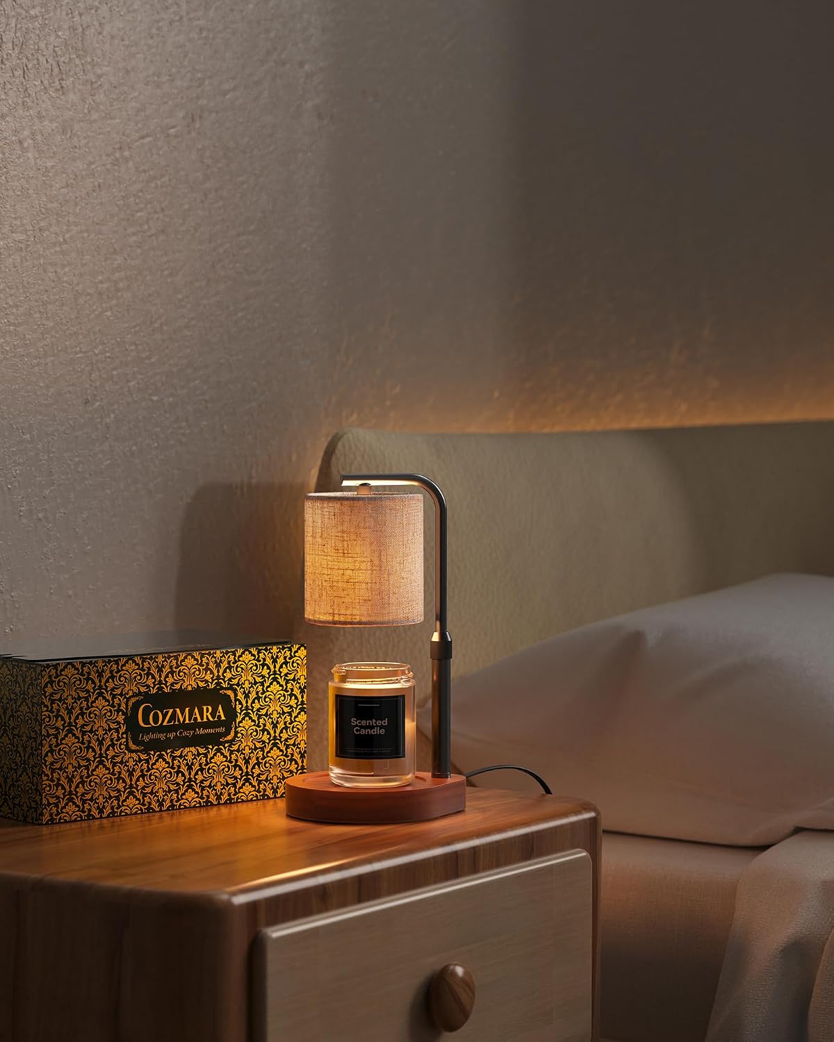 Candle Warmer Lamp with Timer & Dimmer for Yankee Candles, Adjustable Height Candle Warmer for Jar Candles, Wax Melt Lamp for Home Decor & Gifts, Black, 2 Bulbs