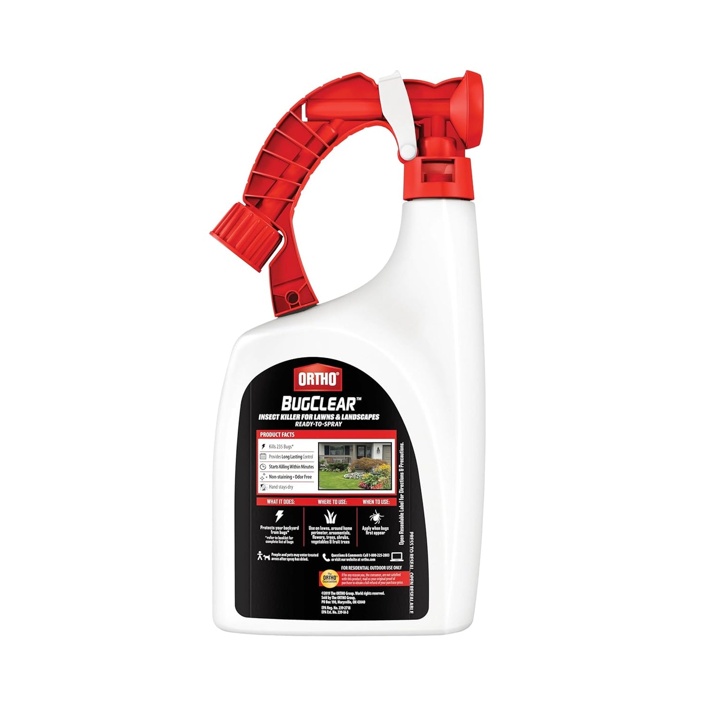 Ortho BugClear Insect Killer for Lawns & Landscapes Ready to Spray - Hose-End Applicator, Outdoor Bug Spray, Kills Mosquitoes, Ants, Spiders, and More, 32 fl. oz.