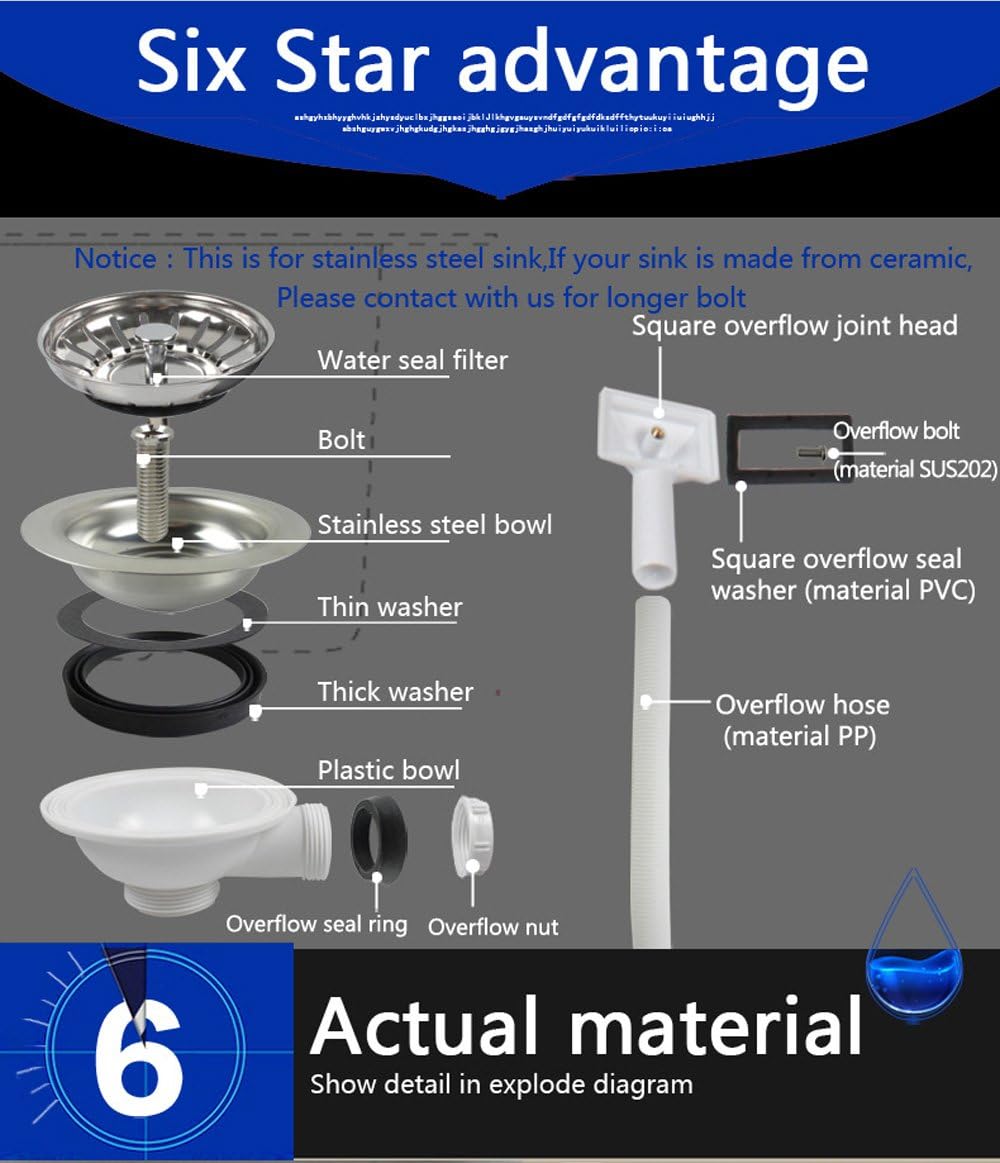 Talea Kitchen Sink 3.2-Inch Basket Strainer Drain Waste with Overflow