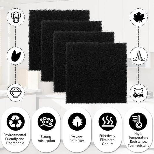 Trash Can Odor Absorbing Filter Refills for EKO Garbage Cans, Activated Charcoal Deodorizer, Strong Charcoal Odor Absorber, Pack of 12 Replacements
