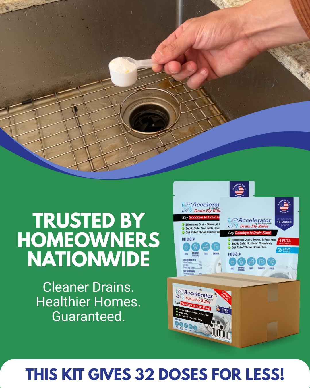 Drain Powder 32oz Powder – Complete Drain & Pipe Treatment Kit