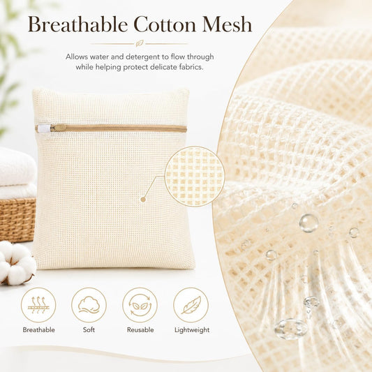 4pcs Mesh Laundry Bags Zipper Heavy Duty Washing Machine Bags Clothing Sweater Undergarment Travel Storage Organizer