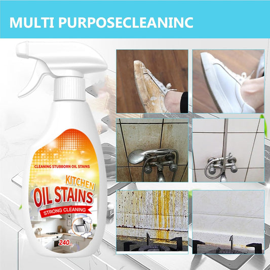 Clean Up Kitchen Oil Stains Spray, FIELL Oil Stains Clean Up Kitchen, Heavy Oils Stain Cleaner Kitchens, Degreaser Cleaning Heavy Duty, Multi Functiona Foam Cleaning Spray, 240ML/8.45OZ (2PC)