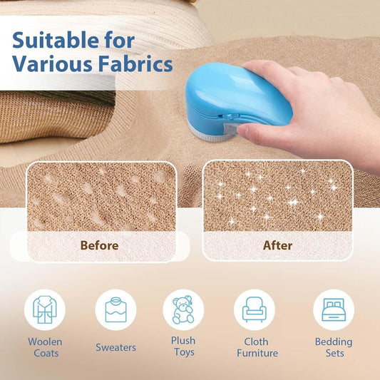 Fabric Shaver, Electric Lint Remover, Lint Shaver with 3 Replaceable Blades USB Rechargeable, Sweater Shaver, Clothes Shaver, Pilling Remover, Fabric Shaver Fuzz Remover for Clothes Furniture