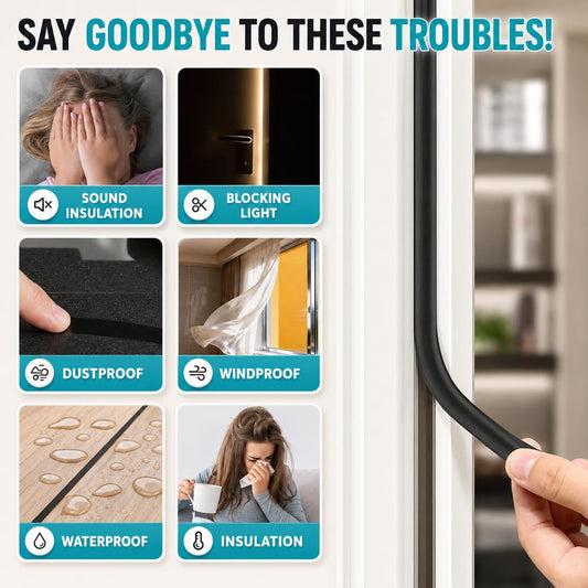 20FT Weather Stripping Door Seal - Self Adhesive Weather Insulation Strip Weatherstripping Silicone D Shaped Seal Strip Door Frame Gap Filler/Window Soundproofing