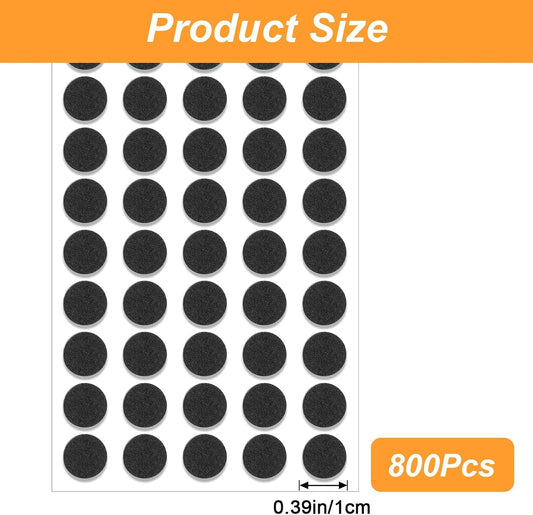 800Pcs Small Felt Pads, Self-Adhesive EVA Foam Furniture Pads, Round Felt Furniture Stickers Floor Protectors for Desks Drawers Vases Photo Frames Cabinets Doors Candlesticks - Black