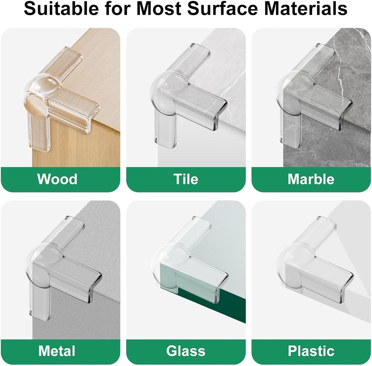 EEEKit 32 Pack Silicone Corner Protectors, Adhesive Pre-Taped Furniture Corner Guards, Proof Bumpers Corner Covers for Table Edges & Sharp Corners