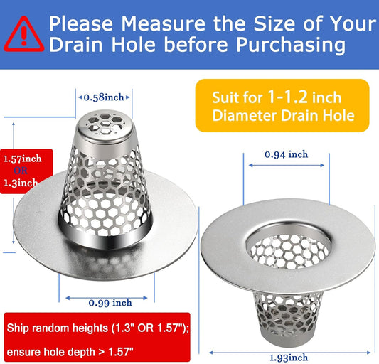 Bathroom Sink Drain Strainers for 1.1"-1.25" Depth Than 1.3" Drain Hole Catcher for Bathroom Sink,Laundry, Utility, RV Sink.Small Conical Bathroom Sink Strainer Basket