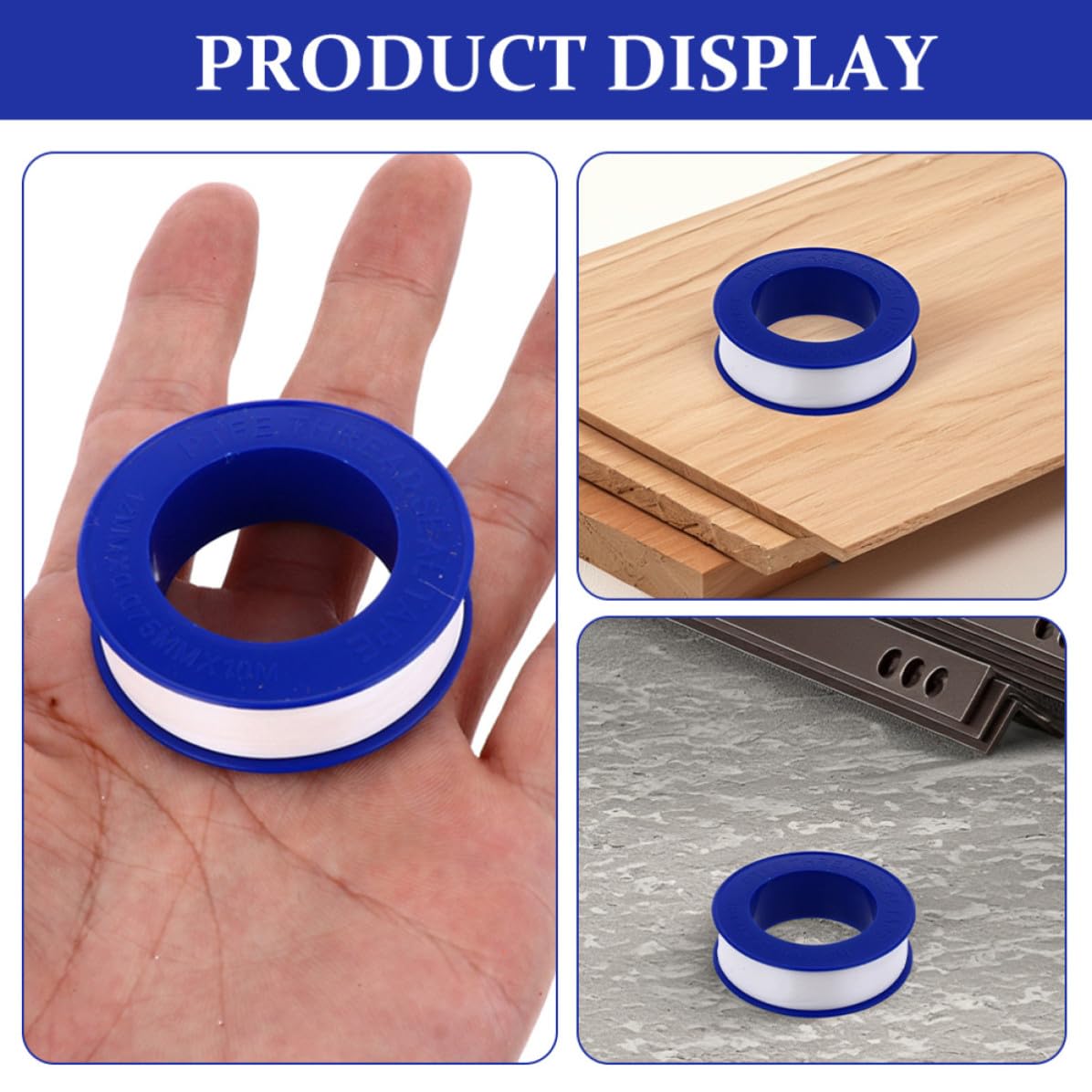 PTFE Plumbers Tape Easy to Use 12 Rolls Thread Seal Tape for Pipes and Pipe Joints for Plumbing Sealing and Industrial Applications
