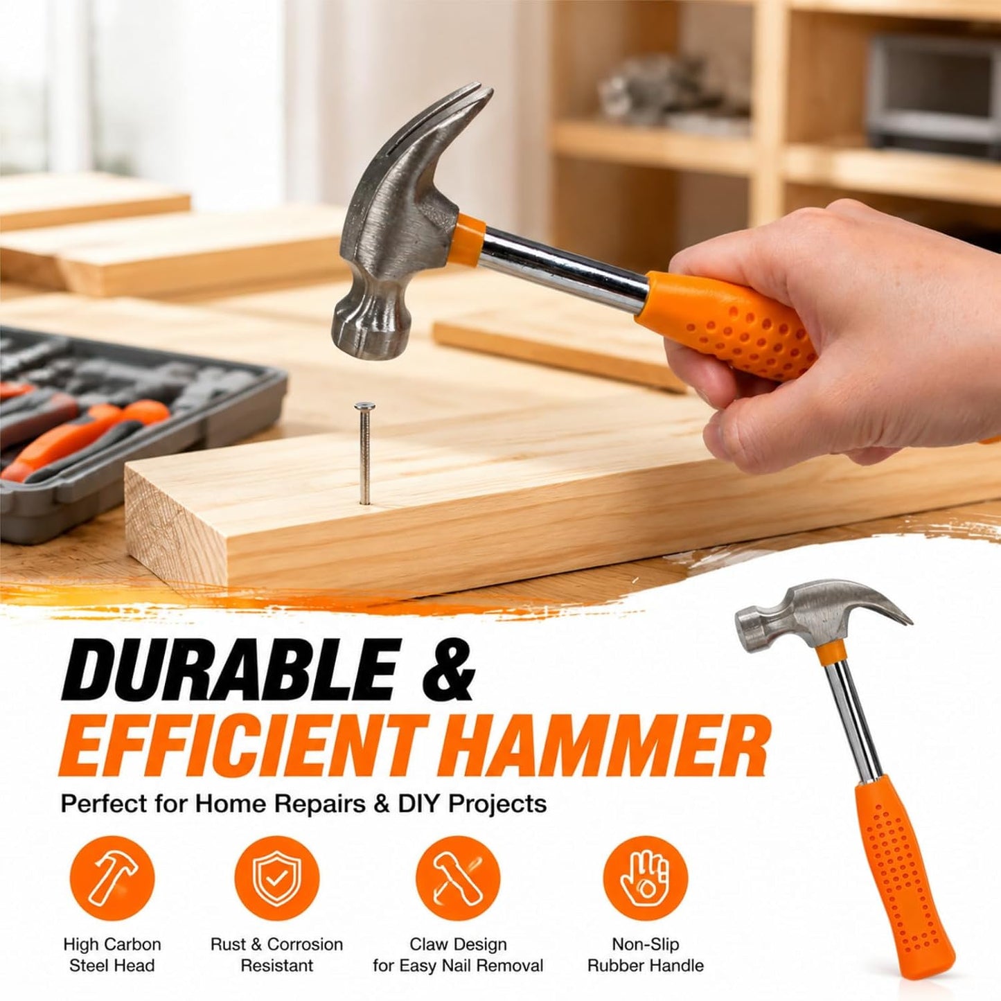24 Pieces Small Home DIY Tool Kit for Household | Portable Home Hand Tool Box for Women, General Repair Basic Tools Kit Simple DIY Screwdriver Hammer Set for Garage, Office