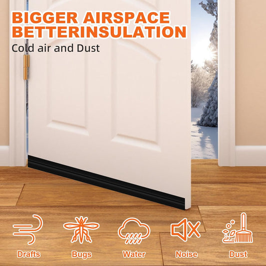 Door Draft Stopper, Door Sweep for Bottom of Door, Weather Stripping Door Seal Gap Filler Bottom Blocker Soundproof Cold Air Insulation Save Energy Installs Quickly and Easily (White, 39‘’)