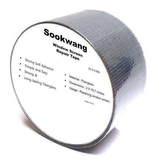 Window Screen Repair Kit Tape Repair Kit for Window Screen and Screen Door Strong Adhesive Window Screen Mesh Repair Waterproof Screen Repair Kit(2 in × 6.56ft) Grey