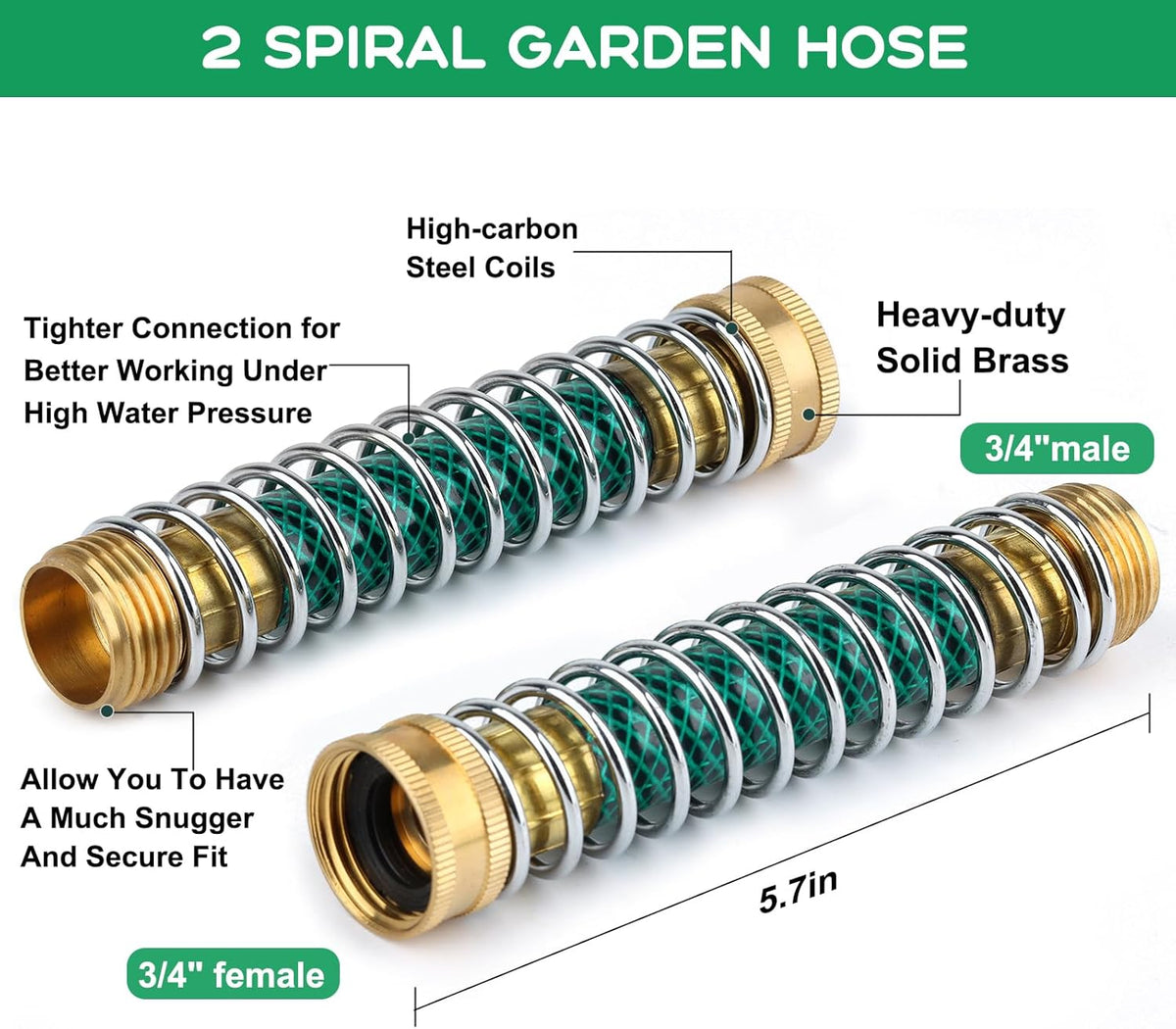 Hose Splitter 2 Way, 3/4" Garden Water Hose Splitter with Comfort Rubber Long Handle, Faucet Splitter, Y Heavy Duty Metal Connector with Comfortable Rubberized Grip for Outdoor Gardening Hoses(1 Pack)