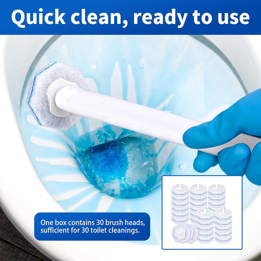 30 Count Disposable Toilet Brush Heads, Toilet Bowl Wand Refills for Clorox Toilet Cleaning, toilet scrubber refill,disposable toilet brush headrefills,Toilet Cleaning Sponges Heads for Bathtub, Floor