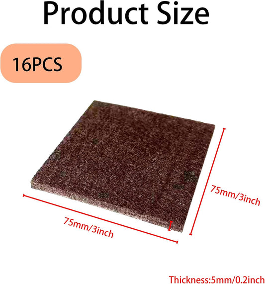16PCS 3” Square Felt Furniture Pads, Self Adhesive Cuttable Chair Leg Pads Anti Scratch Floor Protectors for Hardwood Laminated Tile Cabinet Surface Protector, Brown
