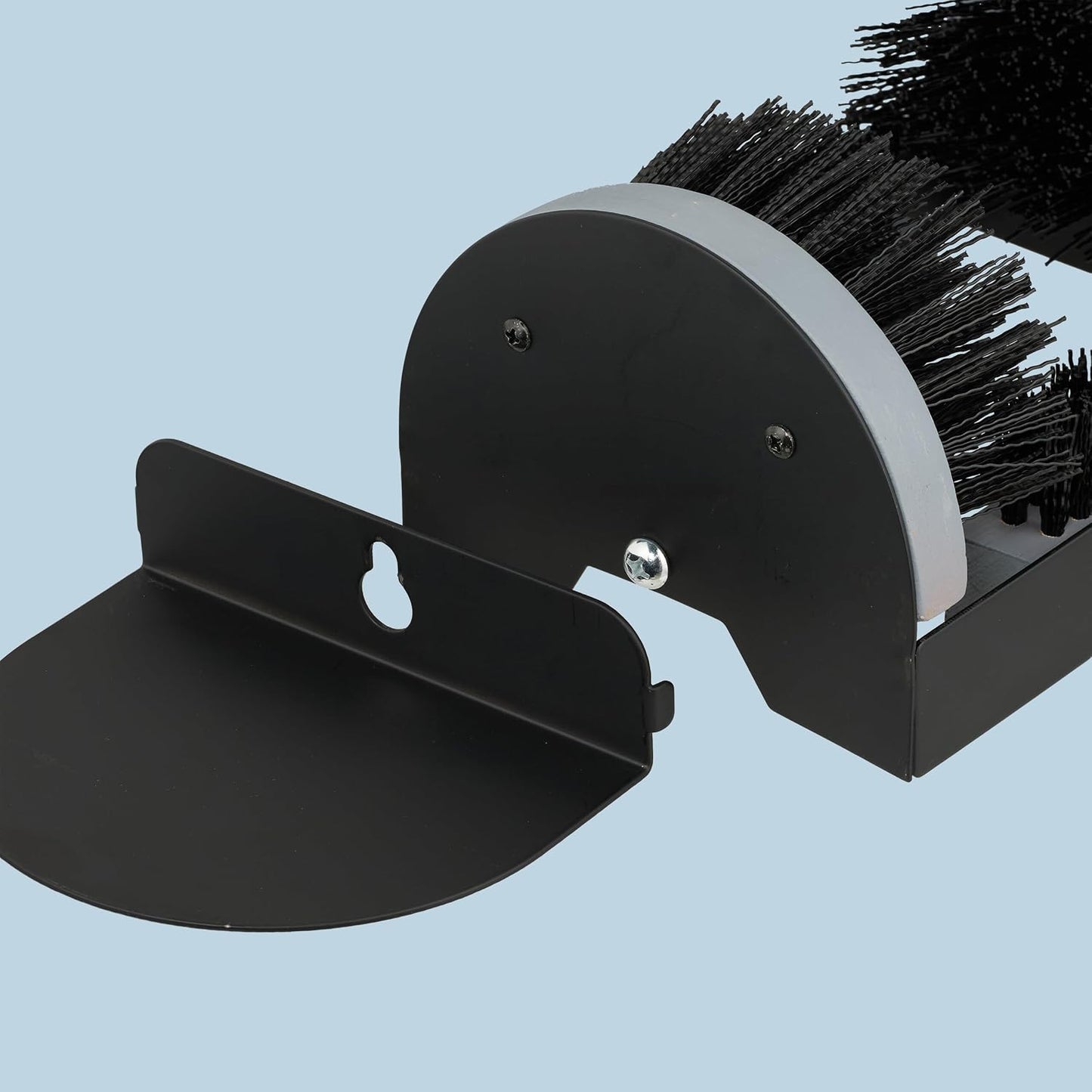 Relaxdays Shoe Scraper with All-Round Brushes, Outdoor Doormat, Heavy Duty Bristles, Floor Mounting, Black/Grey