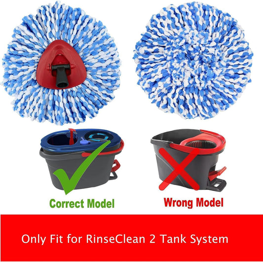 Spin Mop Replacement Heads Compatible with RinseClean 2 Tank Mop System,Microfiber Mop Refill Heads for Cleaning All Hard-surfaced Floor