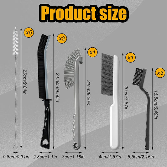 12pcs Crevice Cleaning Brush, Straw Cleaner Brush, Hard Bristle Grout Brushes for Home, Bathroom, Ktichen, Window and Corners