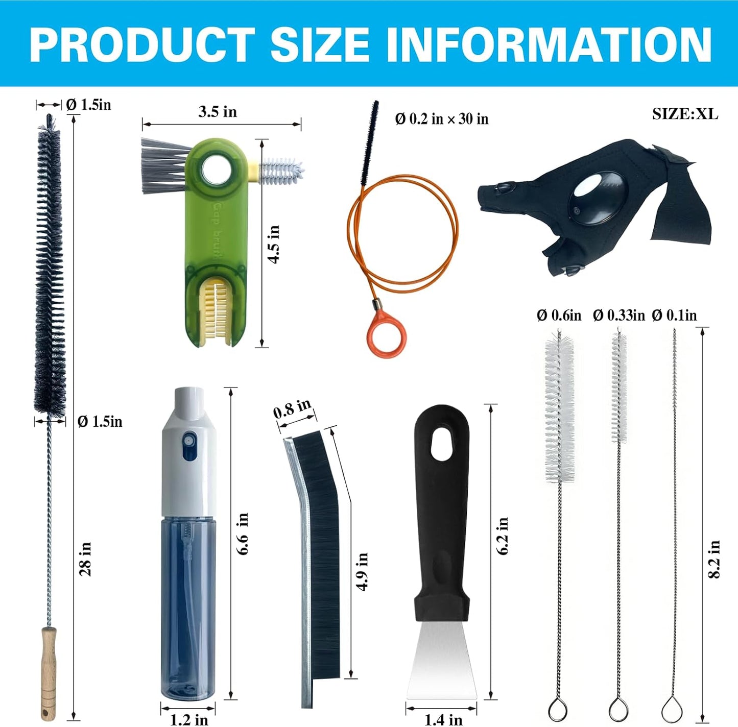 Crevice Cleaning Brush Set, Hard Bristle Small Scrub Brushes, Deep Cleaning Supplies for Kitchen, Bathroom, Grout, Bottle, Corners & Tight Spaces, 8Pcs