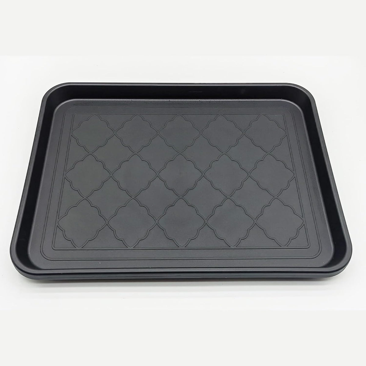 Small Boot Tray for Entryway Indoor, 2 Pack Wet Shoe Matt Tray for Floor Protection,Plastic Boot Mat w/Lip, Wet Shoe Mats for Mudroom (16.54in*12.6in*1.2in)