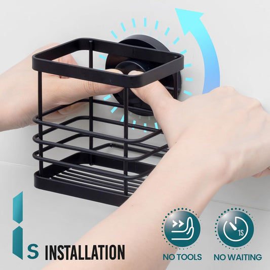 TAILI Upgraded Bathroom Mirror Suction Cup Toothbrush Holder with Razor Hook, Visible Safety Indicator, Large Capacity Inverted Trapezoid Design, Removable Shower Caddy for Toothbrush, Toothpaste, etc